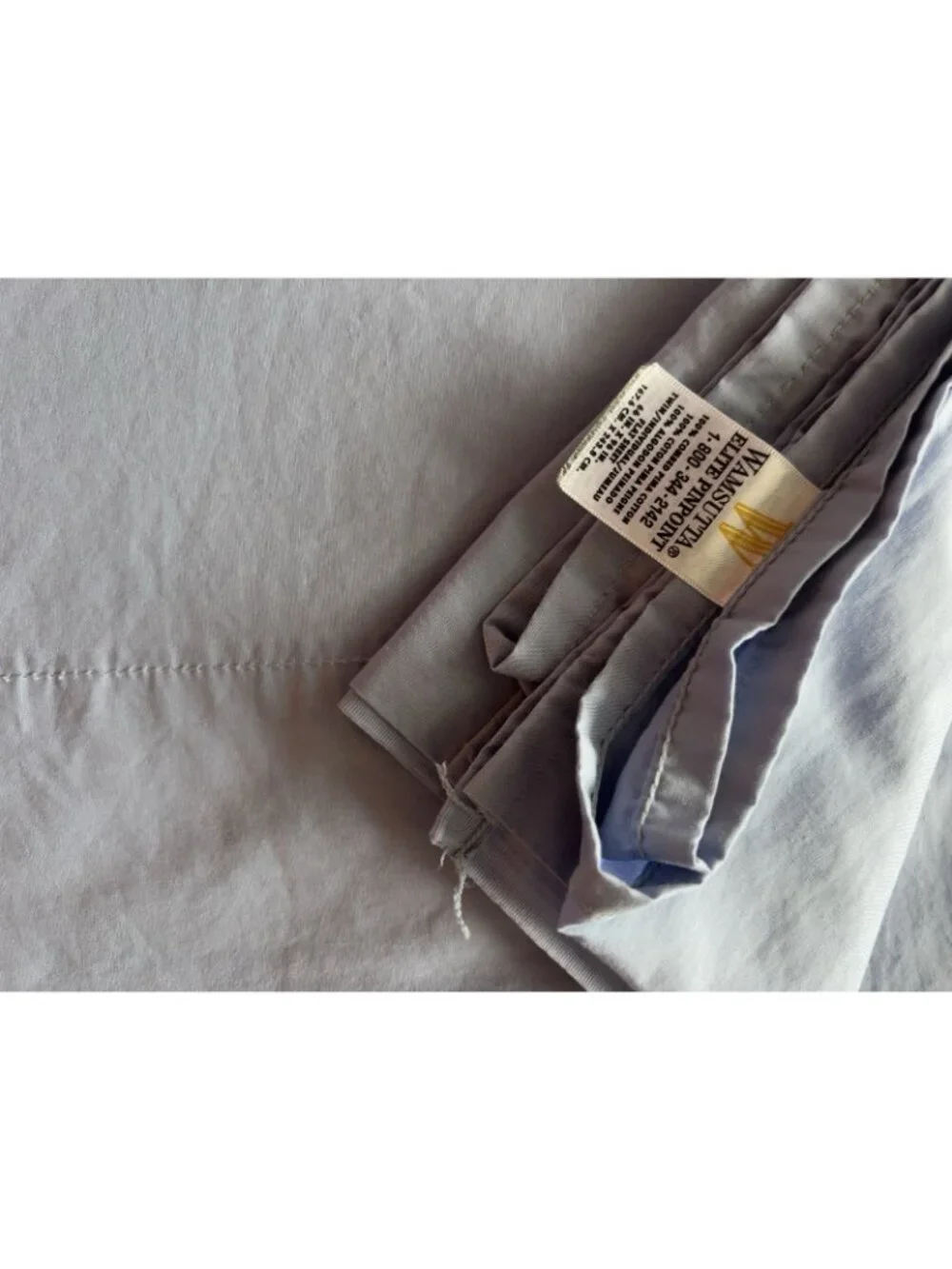 Wamsutta Elite Pinpoint TWIN FLAT Sheet 100% Pima Cotton Blue 66